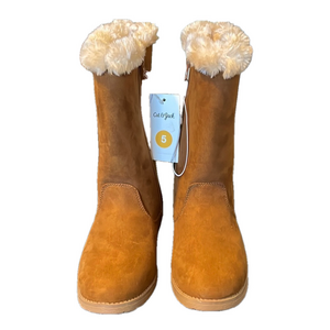 CAT & JACK Kameryn Faux Fur Shearling Boots, Girls 5,  Chestnut Brown